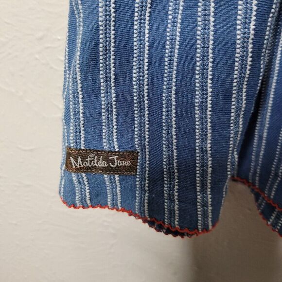 NWT Matilda Jane Enchanted Garden Blue Roxie Striped Smocked Tank top Size Med - Picture 7 of 7